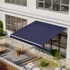 Outsunny 12' x 10' Electric Retractable Awning, Sun Shade Shelter with Remote Controller and Crank Handle for Deck, Balcony, Yard, Dark Blue - 2 of 4