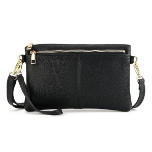 Narway Triple Zip Small Crossbody Bag Lightweight Purses Vegan