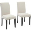 Parsons Dining Chairs Set of 2, Upholstered Fabric Side Chairs with Nailhead Trim for Dining Room - 3 of 4