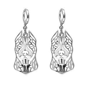 Pit Bull Staffordshire Terrier Dog Necklace Silver Womens Ginger Lyne Collection - 1 of 4