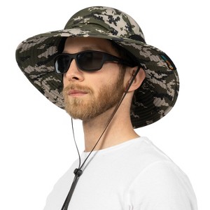 SUN CUBE Wide Brim Sun Hat Adults, Fishing Hats Sun UV Protection, Hiking Bucket Hat Safari Beach Boonie, UPF 50+ - 1 of 4