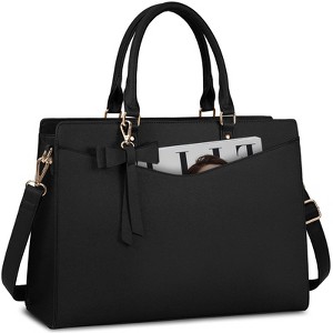Laptop Bag for Women 15 Inch PU Tote Bag Business Office Work Bag Waterproof Briefcase - 1 of 4