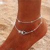 925 Sterling Silver Ankle Bracelets for Women Dainty 14K Gold Plated Anklets Set Waterproof Ankle Chain - 4 of 4