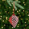 Northlight Sequined and Checkered Teardrop Christmas Ornaments - 4.75" - Red  - Set of 2 - 2 of 4