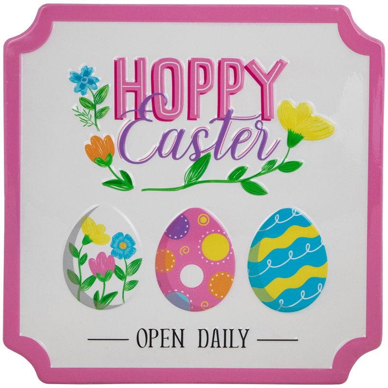 Northlight Hoppy Easter Open Daily Metal Wall Sign - 9.75", 1 of 8