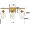 CLAXY Lighting Brass Wall Sconce Bathroom Vanity 3-Light - 4 of 4