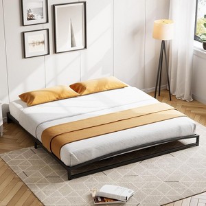 Low Bed Frame King Size, 10 Inch Heavy Duty Metal Platform King Bed Frame with Arch Design, Easy Assembly, Strong Bearing Capacity - 1 of 4