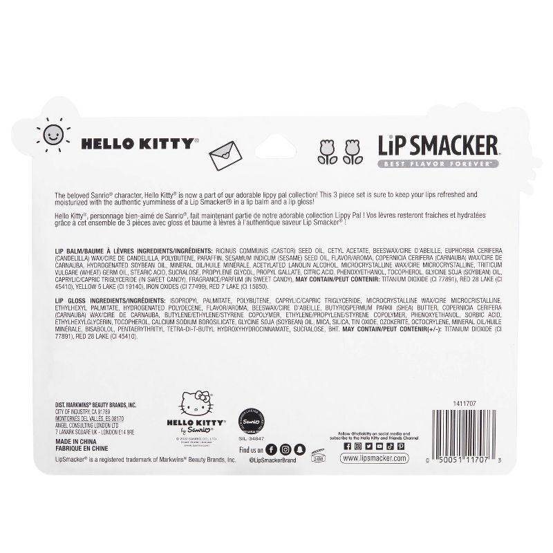 Lip Smacker Hello Kitty Lip Makeup - Lippy Pal - 0.56oz/3pk, 3 of 9