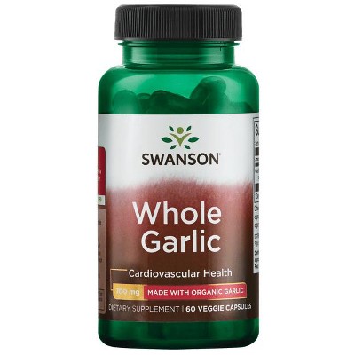 Swanson Whole Garlic - Made with Organic Garlic 700 mg 60 Veg Capsules.