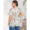 Garvee Women Plus Size Sweetheart Neck Tunic Tops Floral Short Sleeves Pleated Peplum Babydoll Casual Blouse T shirts - 2 of 4