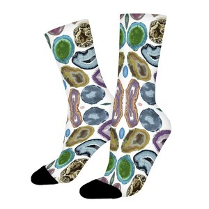 Geode Women Printed Crew Socks Funny Funky Socks Soft Polyester Novelty Gifts for Artists Men - 1 of 1