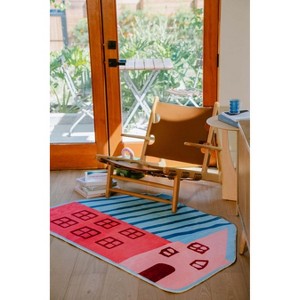 Lany Space Irregular Shaped Pink Tiny House Runner Rug, 3'x5' - 1 of 4