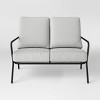 Metal Mesh Loveseat with Double Cushions Black/Gray - Room Essentials™: Steel Frame, Water-Repellent, Rust-Resistant - image 3 of 4