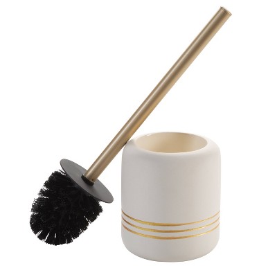 Self Closing Lid Toilet Brush And Holder White - Bath Bliss : Target