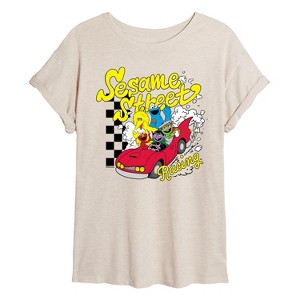 Women's - Sesame Street - SS Racing Oversized Graphic T-Shirt - 1 of 4