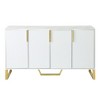 Hostack Sideboard Cabinet with 4 Doors, Adjustable Shelves, Metal Handles and Legs for Living Room, White - 2 of 4