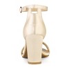 Allegra K Women's Satin Open Toe Ankle Strap Chunky Sandals - 3 of 4