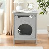 Cat Litter Box Enclosure, Hidden Kitty Litter Cat House & Side Table, Cat Box Cabinet with Vent Holes, Wooden Cabinet for Cats - 2 of 4