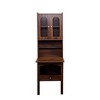 Okak 70.87IN Folding Table with Bookshelf, Standing Desk with 4 Shelves, 1 Drawer and 2 Glass Doors, Writing Desk for Study, Reading Room - 4 of 4