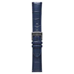 Pininfarina 22mm Croco Pattern Italian Leather Watch Strap – Dark Blue Croco Pattern with Dark Grey Buckle - 1 of 1