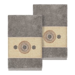 Linum Home Textiles 100% Turkish Cotton ISABELLE Embellished Towel Set - 1 of 2