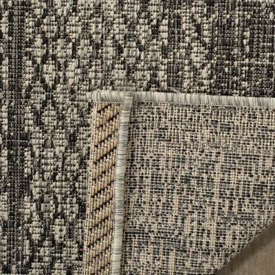 6'7" Square Gray Synthetic Outdoor Area Rug