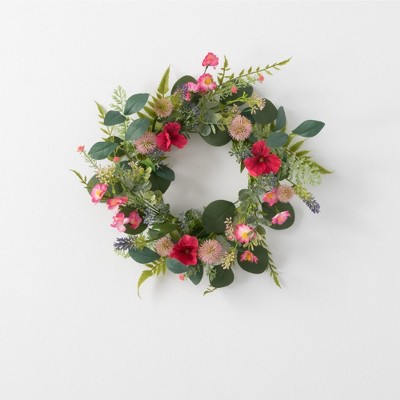 Sullivans Artificial Summer Wildflower Wreath 21.75wide : Target