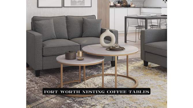 Set of 2 Forth Worth Round Nesting Coffee Table - CorLiving, 2 of 10, play video