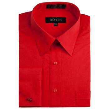 Marquis Men's Regular Fit French Cuff Dress Shirt - Cufflinks Included