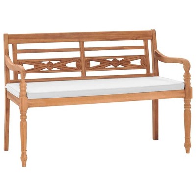 vidaXL Batavia Bench with Cushion, 47.2" Teak