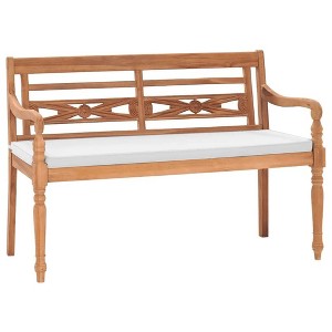 vidaXL Batavia Bench with Cushion, 47.2" Teak - 1 of 4