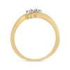Haus of Brilliance 10K Yellow Gold over Silver 1/10 Cttw Diamond Three-Stone Bypass Ring - 4 of 4