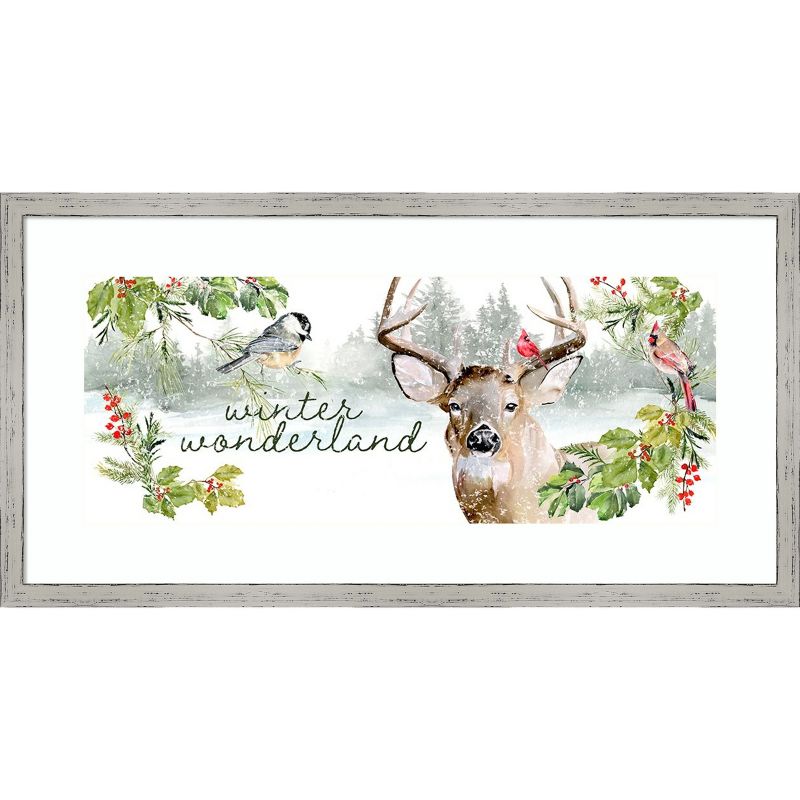 Amanti Art Holiday Deer Collection D by Jennifer Paxton Parker Wood Framed Wall Art Print 25 in. x 13 in., 1 of 6