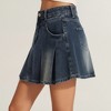 Anna-Kaci Women's High Waist Pleated Denim Mini Skirt with Faded Wash and Front Pockets - 4 of 4