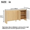 58" Fluted Sideboard Buffet Cabinet, Storage, 4 Fluted Doors, Adjustable Shelves, Wood Accent Console for Dining or Living Room - 2 of 4
