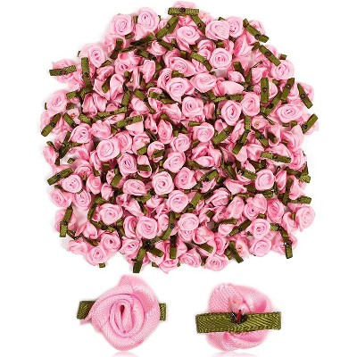 Bright Creations 200pcs 1" Mini Artificial Pink Rose Flower Heads for Gift Wrapping, DIY Crafts, Home and Party Decor