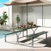 Tangkula Picnic Table Bench Set for 8 Person Outdoor Camping Table & 2 Benches with Metal Frame All-Weather Tabletop Black/Grey/Green/White - 2 of 4