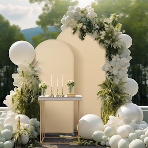 Wedding Arch Cover, Round Top Backdrop Stand Covers, 5.9ft+6.6ft Spandex Wedding Arch Stand Covers, for Birthday Party Banquet Decoration - 1 of 4