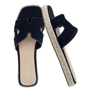 CUSHIONAIRE Avocado Women’s Espadrille Slide Sandal – Suede Cutout Upper with Jute-Wrapped Platform & Cushioned Footbed - 1 of 4