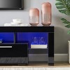 63" Modern TV Stand with LED Lights and Glass Shelves for 65 Inch TV,Entertainment Center for Living Room-Baofuwish - 3 of 4