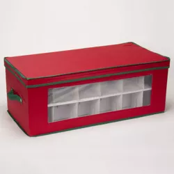 Household Essentials 36 Pocket Ornament Chest Red
