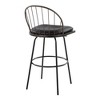 30" Faux Leather Farmhouse Barstool with Swivel, Metal Frame and Round Footrest for Kitchen or Home Bar - 4 of 4