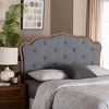 Baxton Studio King Leandra Fabric and Wood Headboard Gray/Walnut Brown: Elegant Design, 30 Day Limited Warranty - 3 of 4