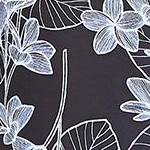black white stencil floral