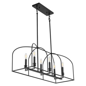 Bryndan 6 Light 35" Chandelier - CHA4068 - Black - Safavieh - 1 of 4
