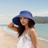 Anna-Kaci Women's Wide Brim Visor Hat with Bow Detail Adjustable Velcro Closure for Beach or Outdoor Protection - 2 of 4