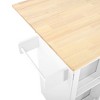 Kumasinova 47.6" Kitchen Island Cart with Drop Leaf Top,Kitchen Cart with 2 Drawers,Kitchen Storage with Spice Rack,Rolling Cart with Cabinet,White - 3 of 4