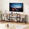 Acekool 67 Inch TV Stand with LED Lights, Power Outlets & 4 Open Shelves, Grey Media Console for 55/65/75 Inch TV, Corner Entertainment Center - 3 of 4