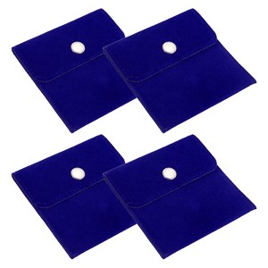 Unique Bargains Earrings Necklaces Rings Velvet Pouches Snap Button Portable Jewelry Storage Bag 4 Pcs - 1 of 4