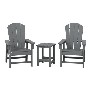 WestinTrends Malibu Kids 3-Piece Outdoor HDPE Adirondack Chairs With Square Side Table Set - 1 of 4
